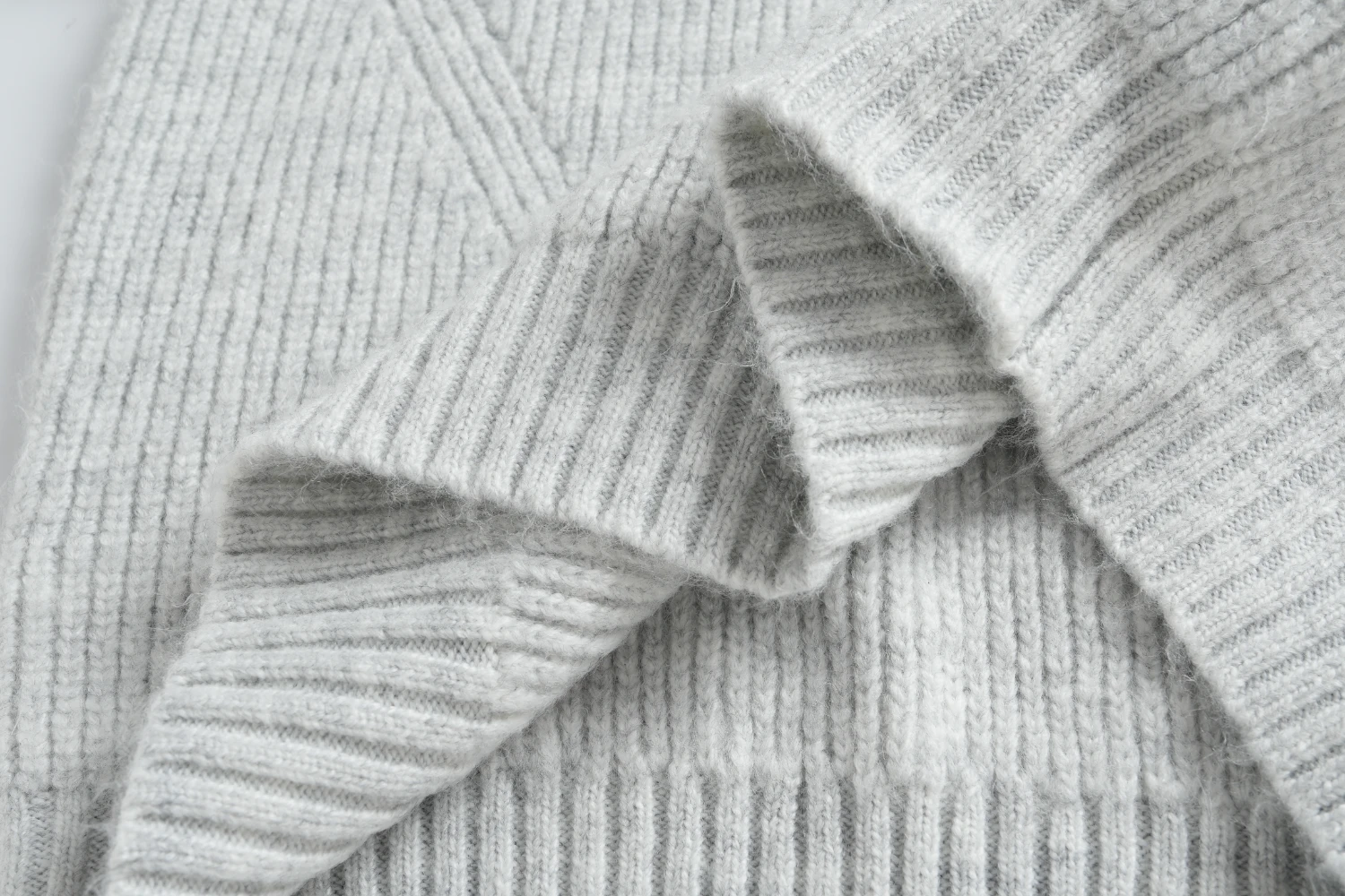 light grey pointelle sweater