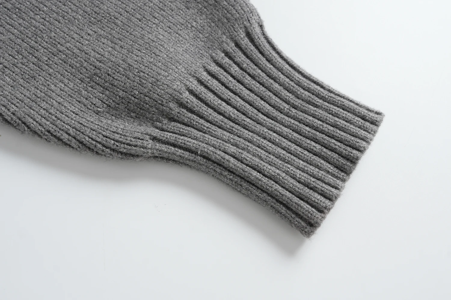 grey ribbed zip cardigan