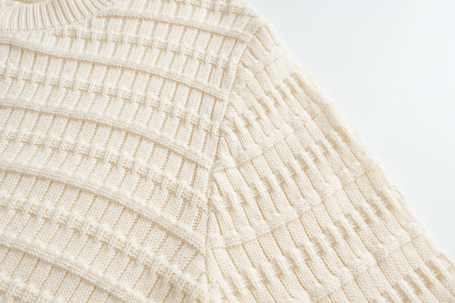 cream textured knit cardigan