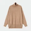 beige lace sleeve v neck sweater (copy)