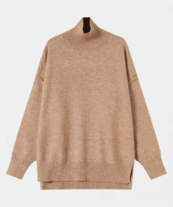 beige lace sleeve v neck sweater (copy)