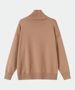 beige v neck ribbed knit top (copy)