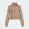 white turtleneck slit hem sweater (copy)