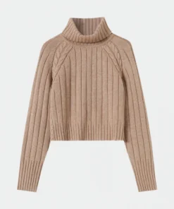 white turtleneck slit hem sweater (copy)