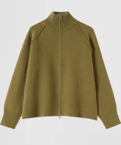 grey ribbed zip cardigan (copy)