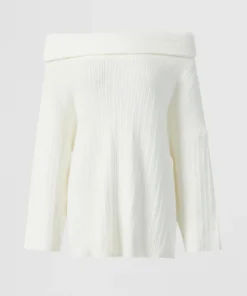 white fuzzy v neck sweater (copy)