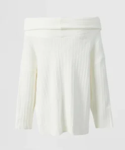 white fuzzy v neck sweater (copy)