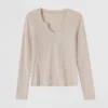 beige half zip polo knit top (copy)