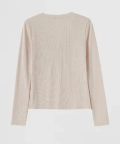 beige half zip polo knit top (copy)
