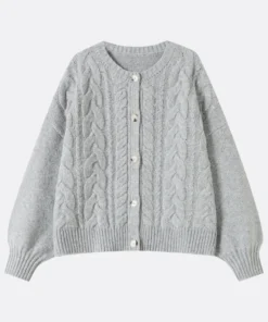 cream textured knit cardigan (copy)