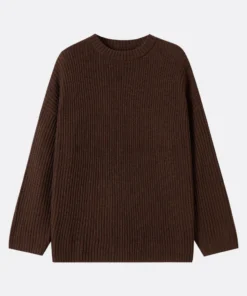 dark brown ribbed sweater
