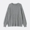 grey cable knit sweater