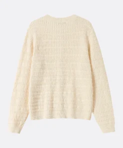 cream textured knit cardigan