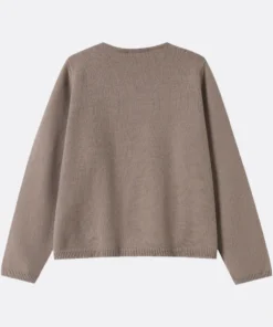 taupe zip pocket cardigan