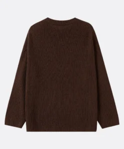 dark brown ribbed sweater